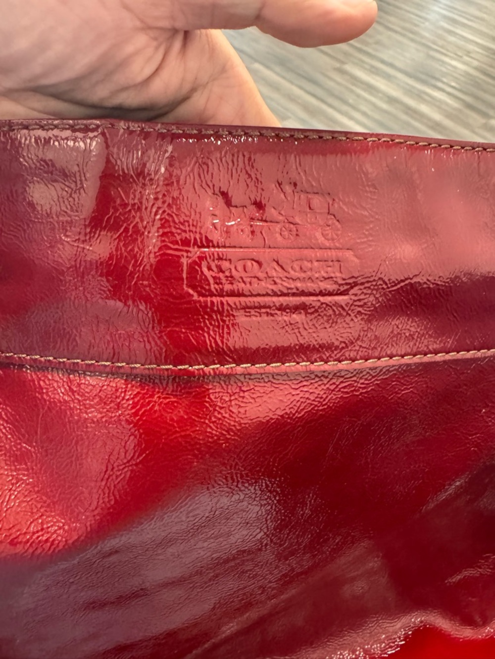 Coach Red Patent Leather Shoulder Bag